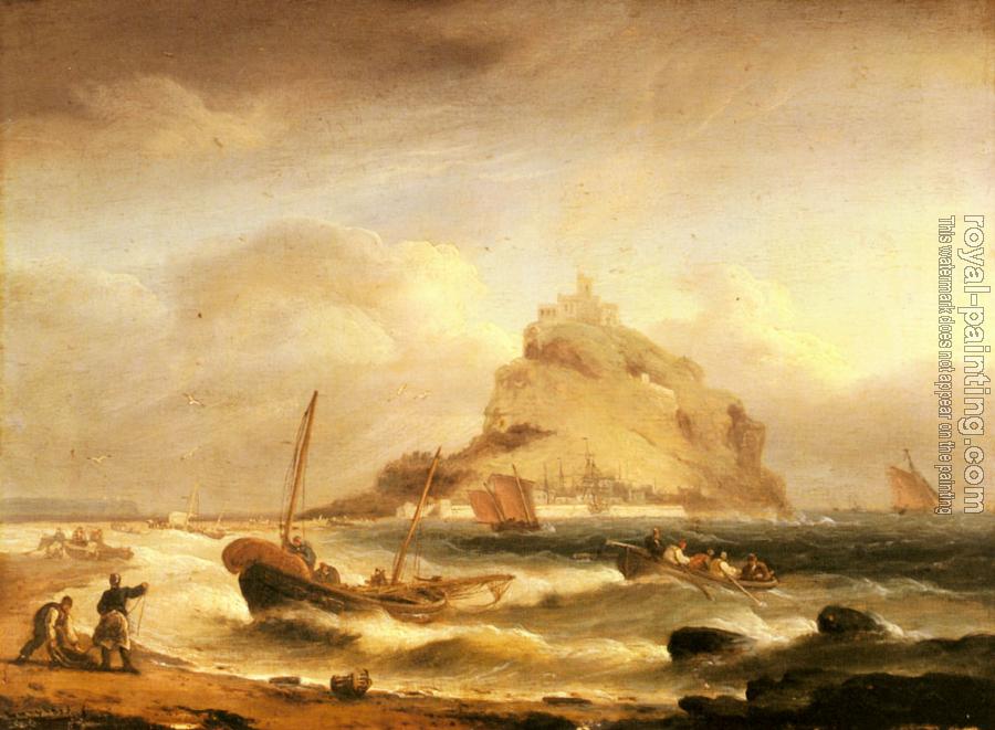 Thomas Luny : Fishermen rowing in, before St Michael's Mount